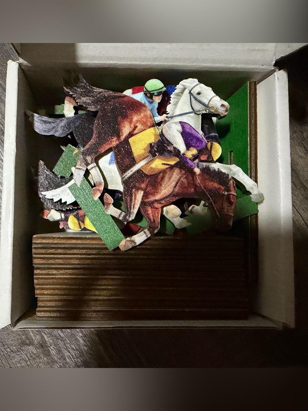 Horse Racing Wooden Table Decorations Derby Jockey Centerpiece Set New